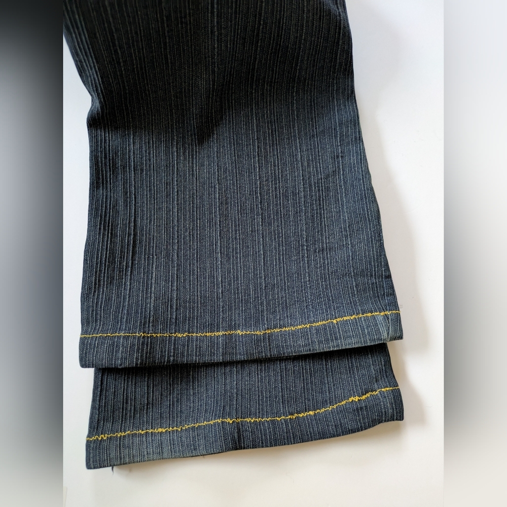 Gasoline Stretch Denim Jeans Mid-Rise Flare Pants Size 12 Bohemian Festival - Picture 12 of 15